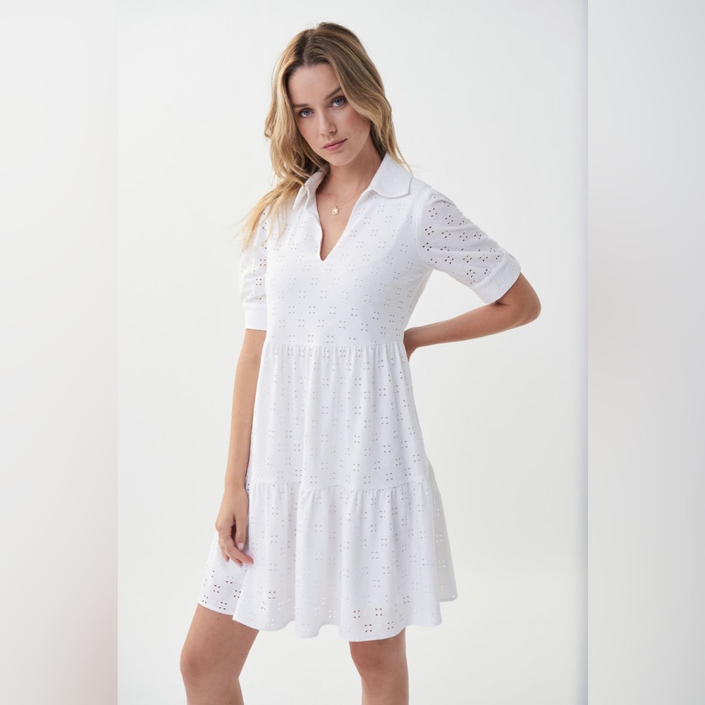 Joseph Ribkoff White Eyelet Dress